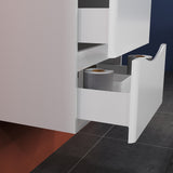 Modern Splash Wall-Mounted White Bathroom Vanity Unit With Integrated Sink And 2 Soft-Close Drawers  590*345*500mm