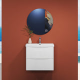 Modern Splash Wall-Mounted White Bathroom Vanity Unit With Integrated Sink And 2 Soft-Close Drawers  590*345*500mm