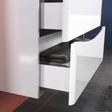 Modern Splash Wall-Mounted White Bathroom Vanity Unit With Integrated Sink and 2 Soft-Close Drawers 800*395*500mm