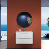 Modern Splash Wall-Mounted White Bathroom Vanity Unit With Integrated Sink and 2 Soft-Close Drawers 800*395*500mm