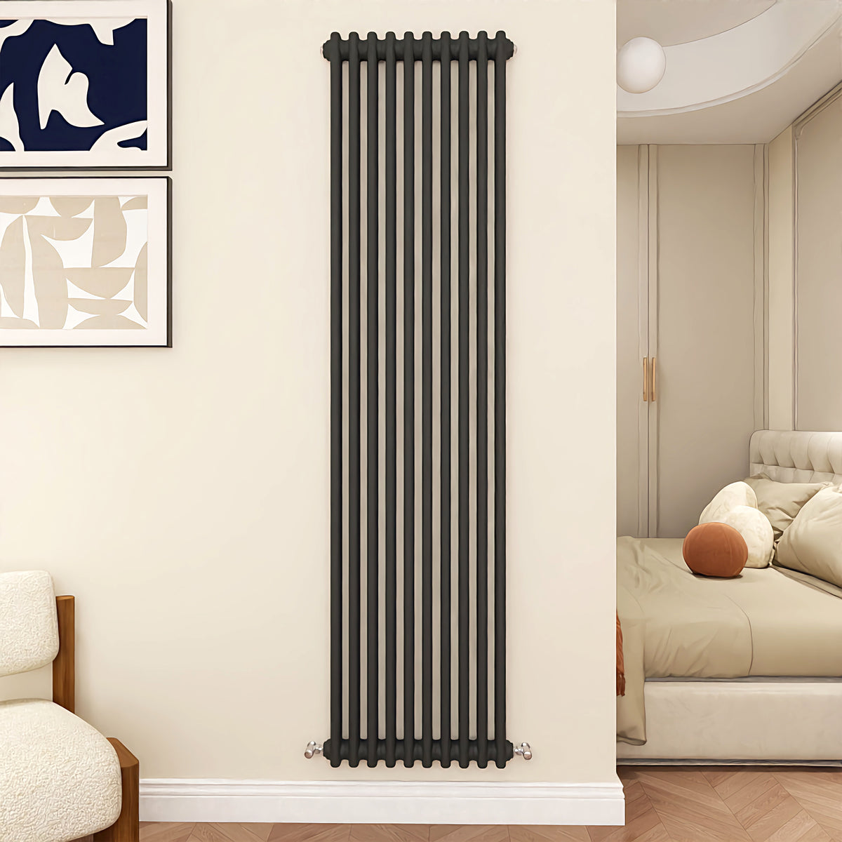 MDS Cast Iron Anthracite Radiator Vertical 1800x470mm 2 Columns ...