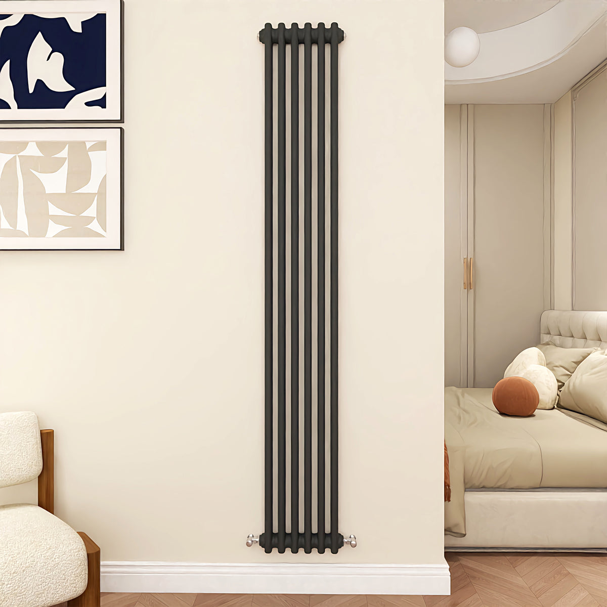 MDS Cast Iron Anthracite Radiator Vertical 1800x290mm 2 Columns ...