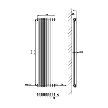 Modern Splash Cast Iron Radiator Size CIR15-8-2