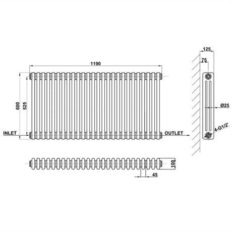 Modern Splash Cast Iron Radiator Size CIR6-26-3