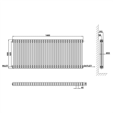Modern Splash Cast Iron Radiator Size CIR6-32-2
