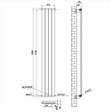 Modern Splash Flat Panel Radiator Size FP18-4-1
