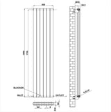 Modern Splash Flat Panel Radiator Size FP18-6-2
