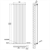 Modern Splash Flat Panel Radiator Size FP18-8-1
