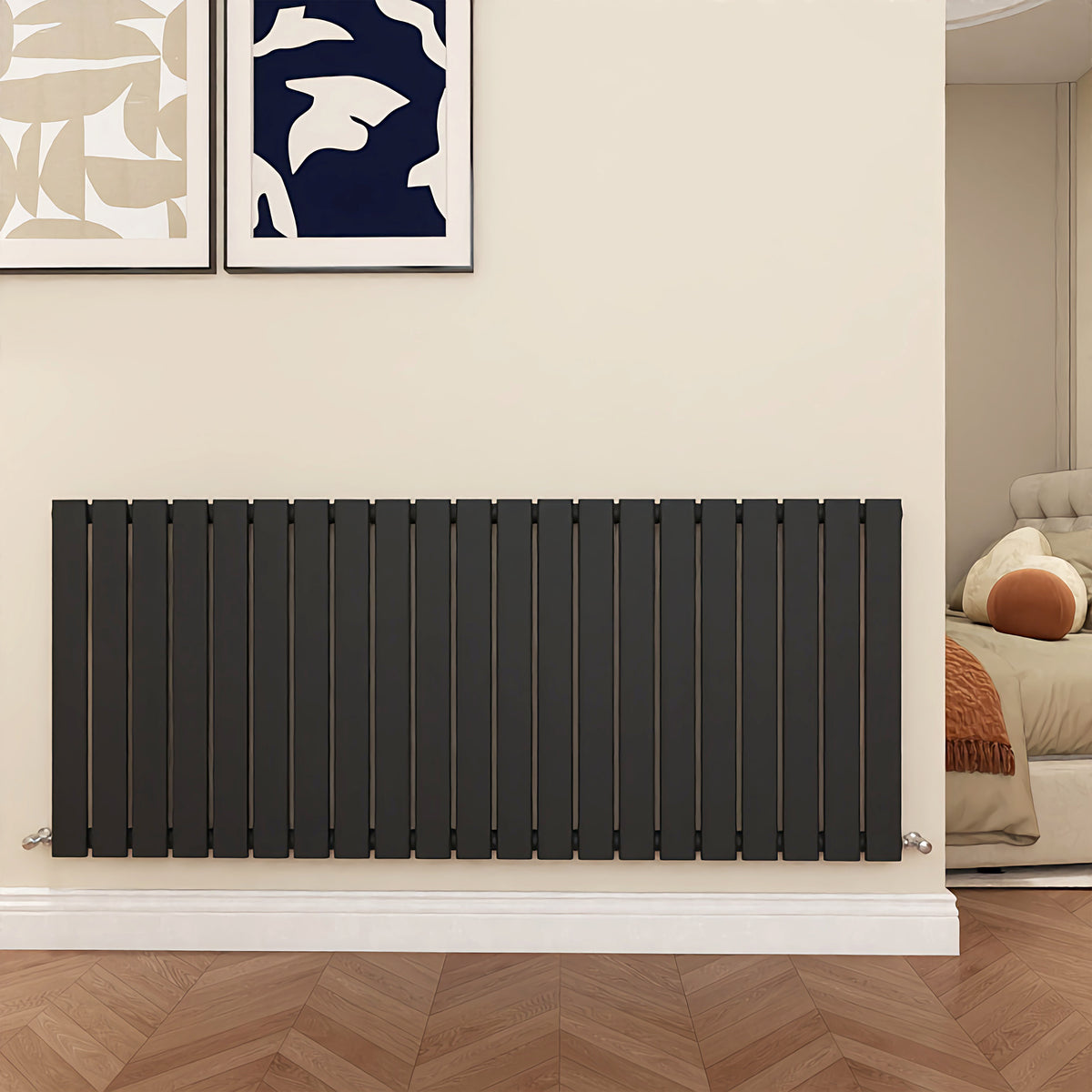 MDS Flat Panel Anthracite Radiator Horizontal 600x1428mm Double ...