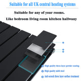 Modern Splash Flat Panel Black Radiator Details

