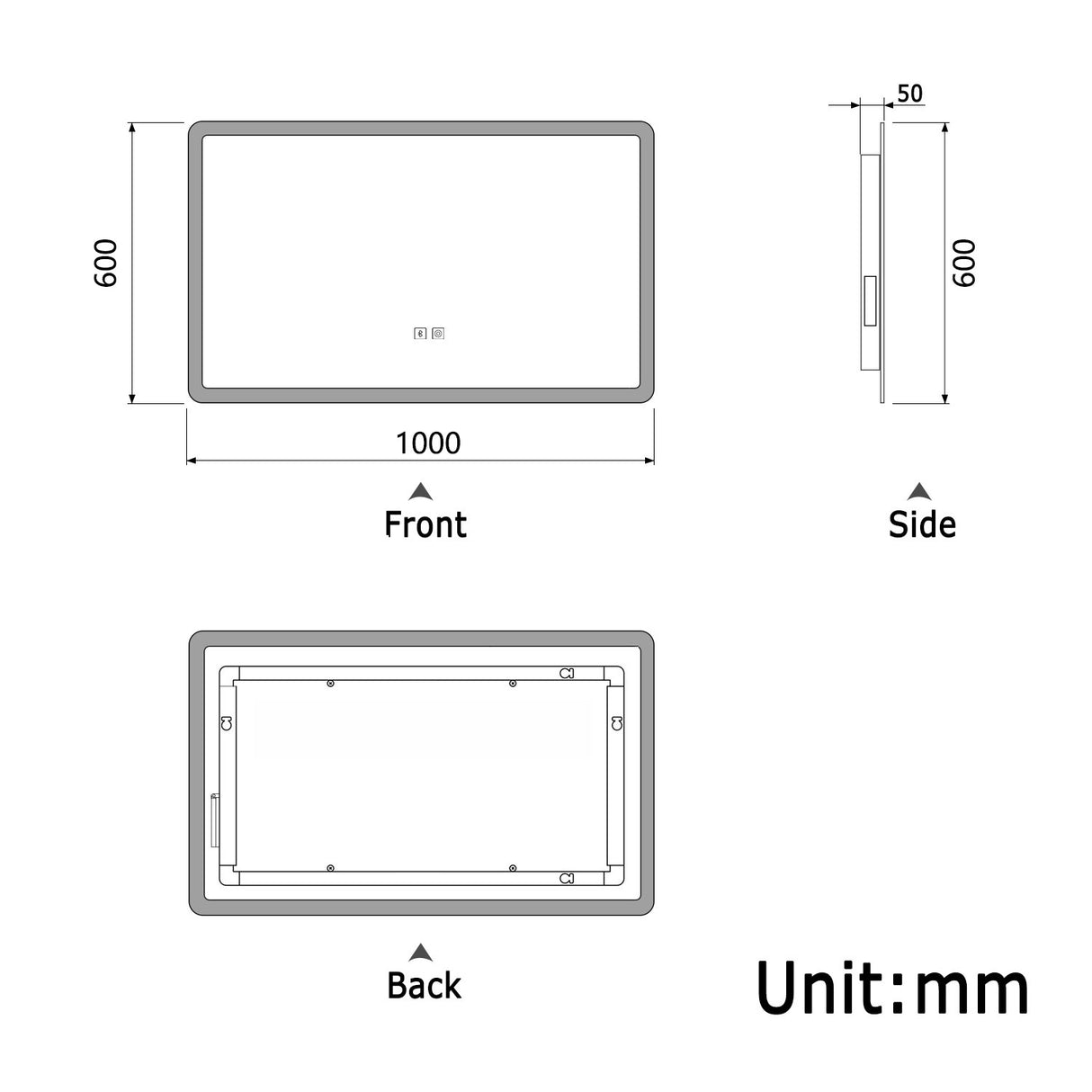 Modern Splash Led Mirror- BM-HD1505BSTX