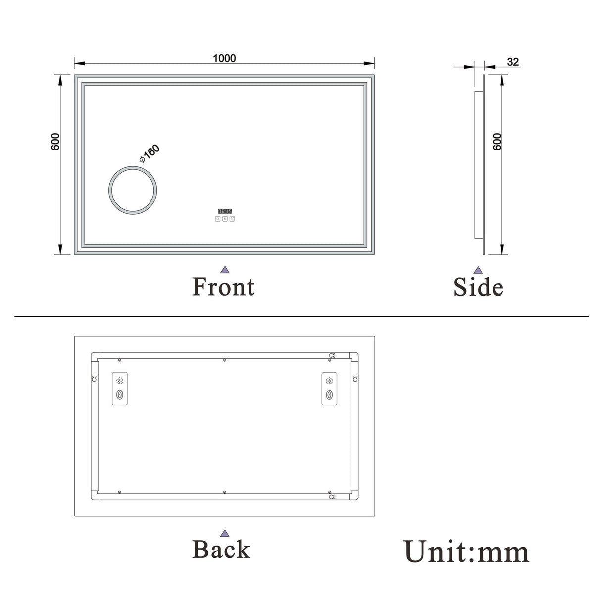 Modern Splash Led Mirror- BM-HD1405BSTM
