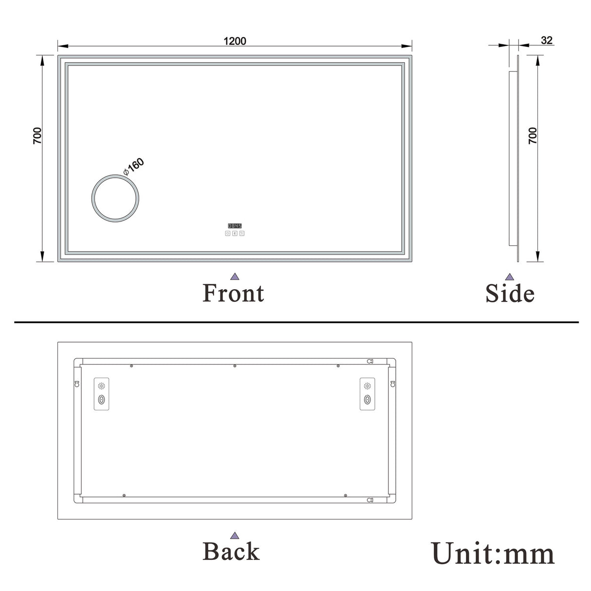 Modern Splash Led Mirror- BM-HD1406BSTM