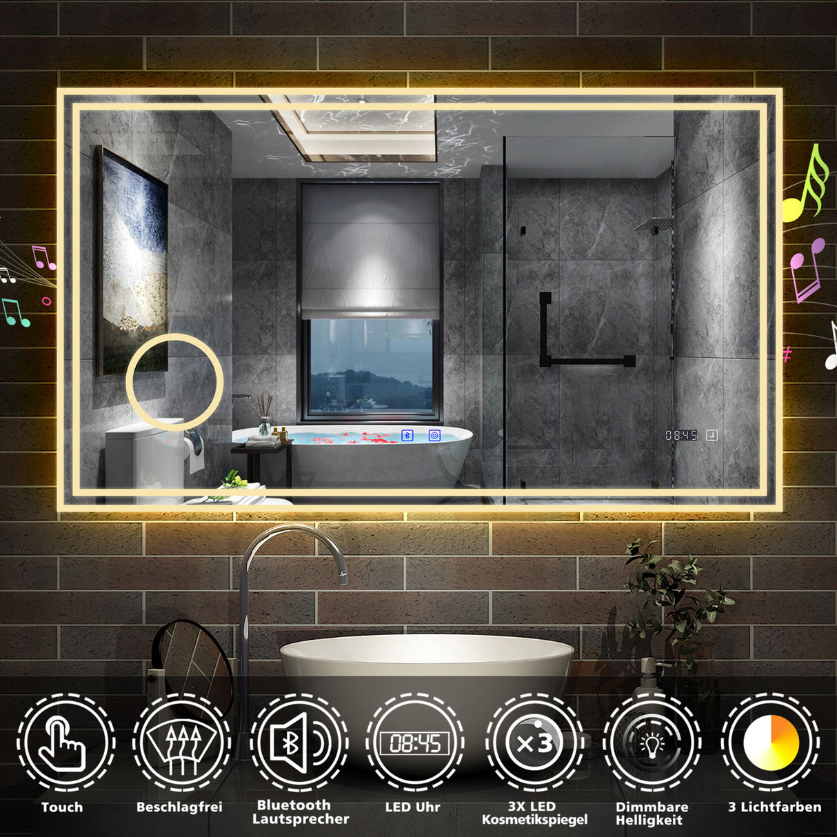 Modern Splash Led Mirror- BM-HDS1303