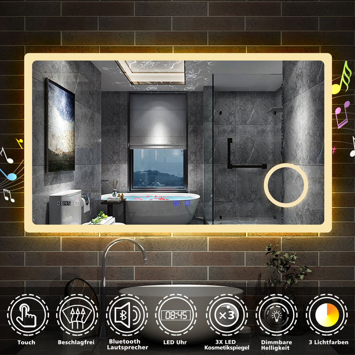 Modern Splash Led Mirror- BM-HD1506BSTM 
