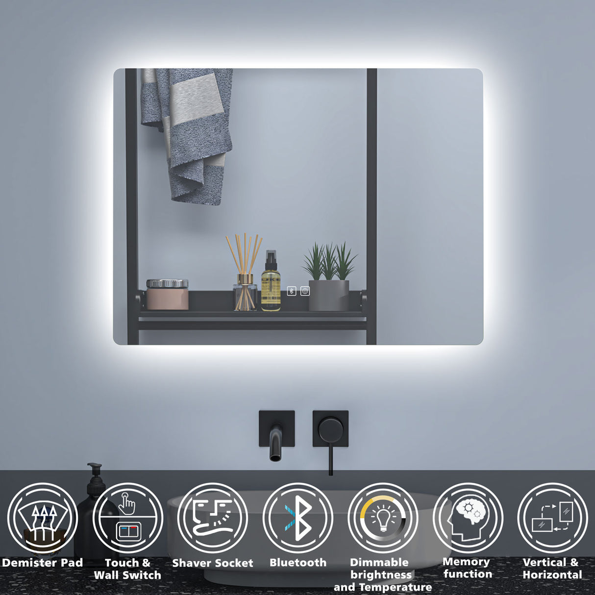 Modern Splash Led Mirror- BM-HD2502BSTX 

