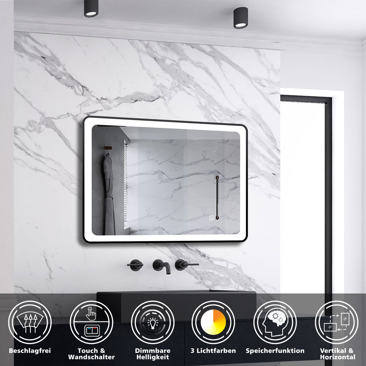 Modern Splash Led Mirror- BM-HDFK1502H