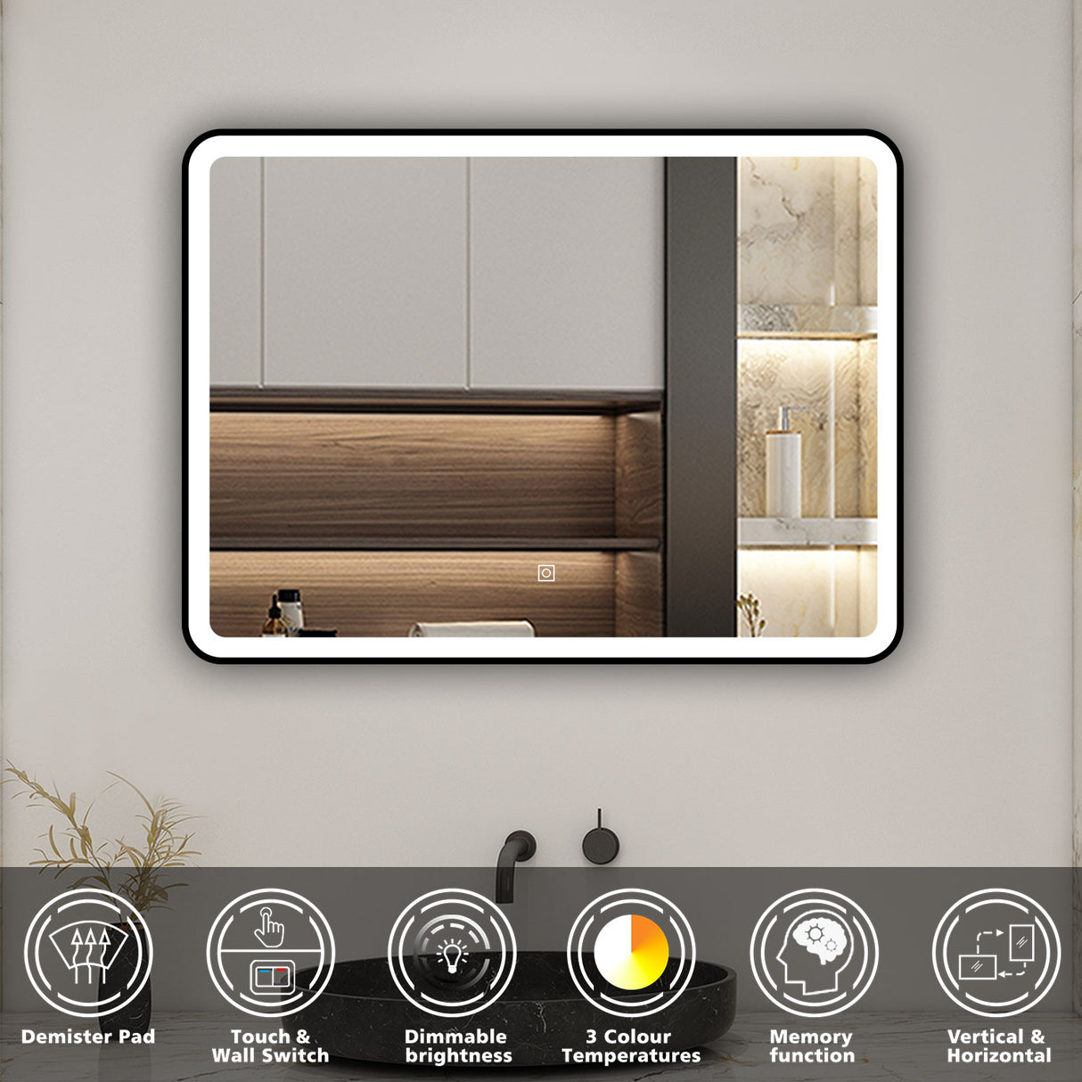 Modern Splash Led Mirror- BM-HDFK1503H 
