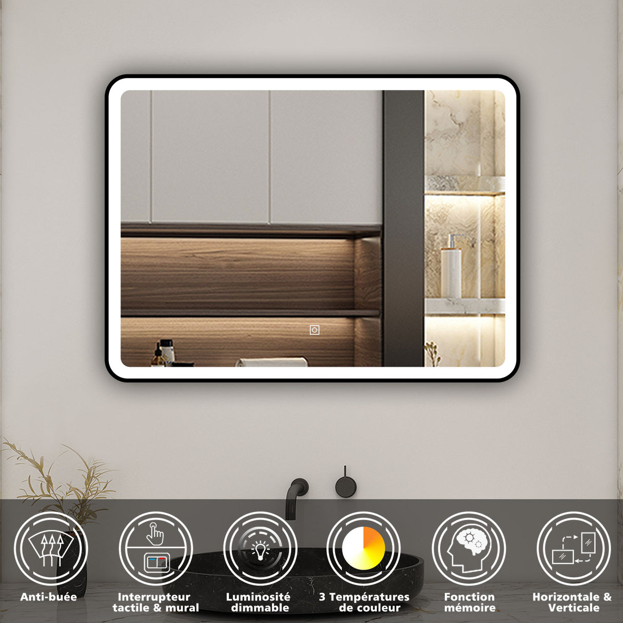 Modern Splash Led Mirror- BM-HDFK1503H 
