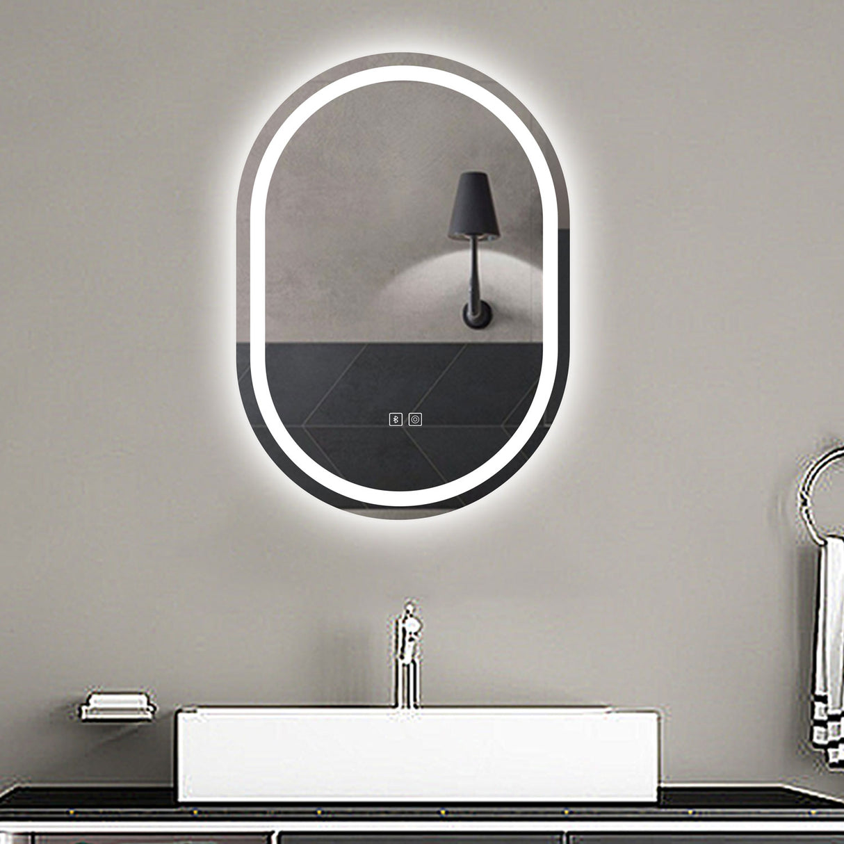 Modern Splash Led Mirror- BM-HDSPD11