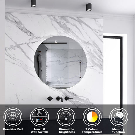 Modern Splash Led Round Mirror- BM-HD1906 
