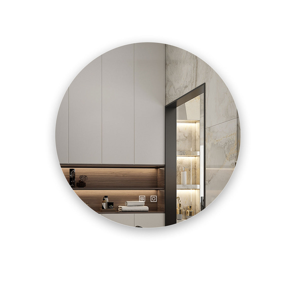 Modern Splash 600*600 adjustable brightness Led Mirror with Anti-fogging