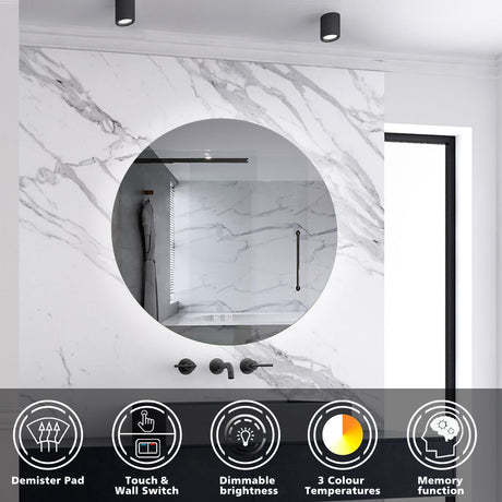 Modern Splash Led Round Mirror- BM-HD1904 

