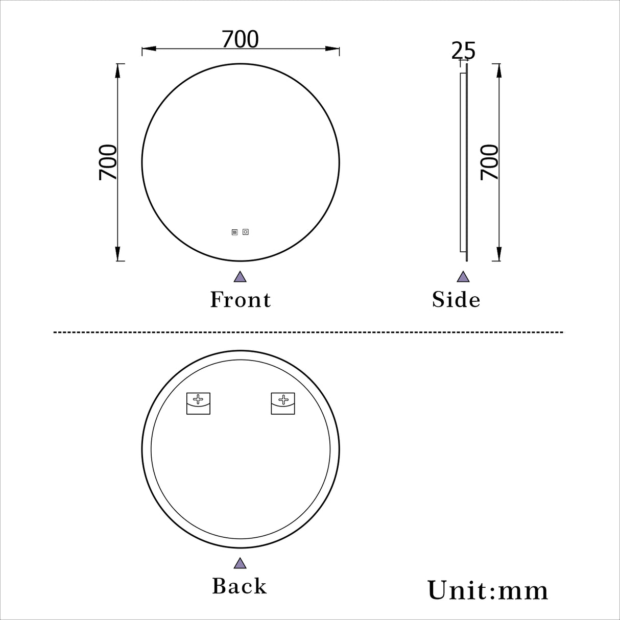 Modern Splash Led Round Mirror- BM-HD1904 