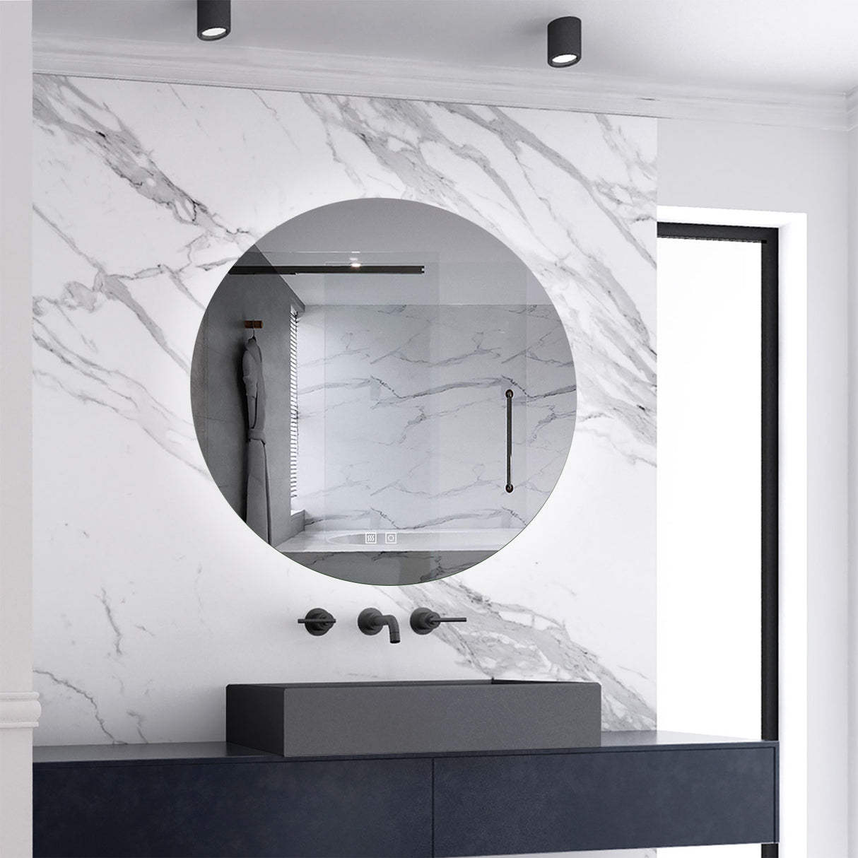 Modern Splash Led Round Mirror- BM-HD1904 