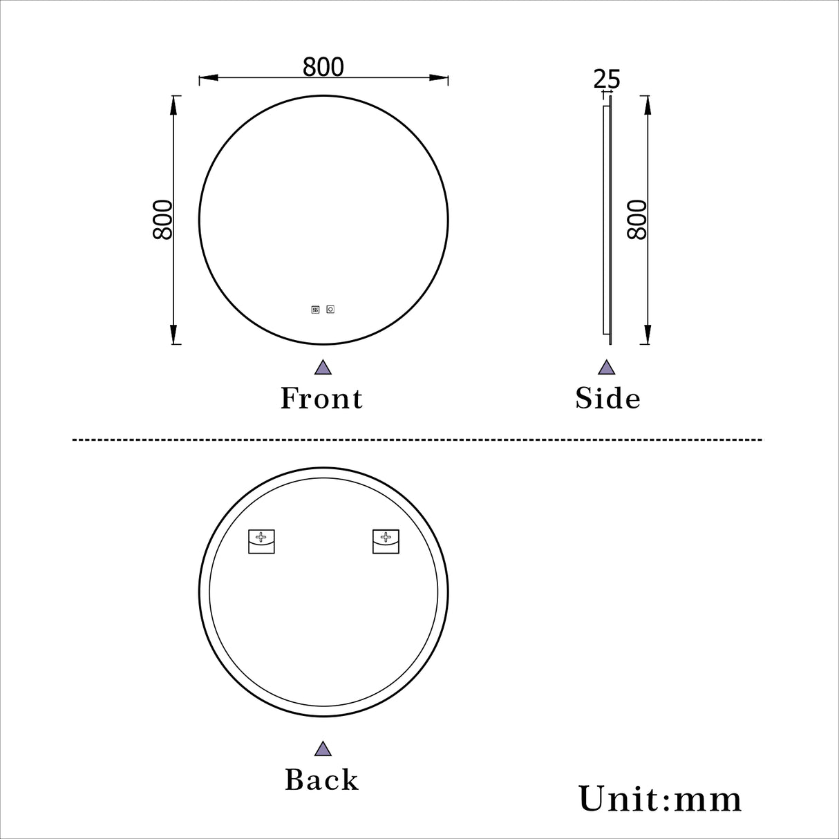 Modern Splash Led Round Mirror- BM-HD1905 
