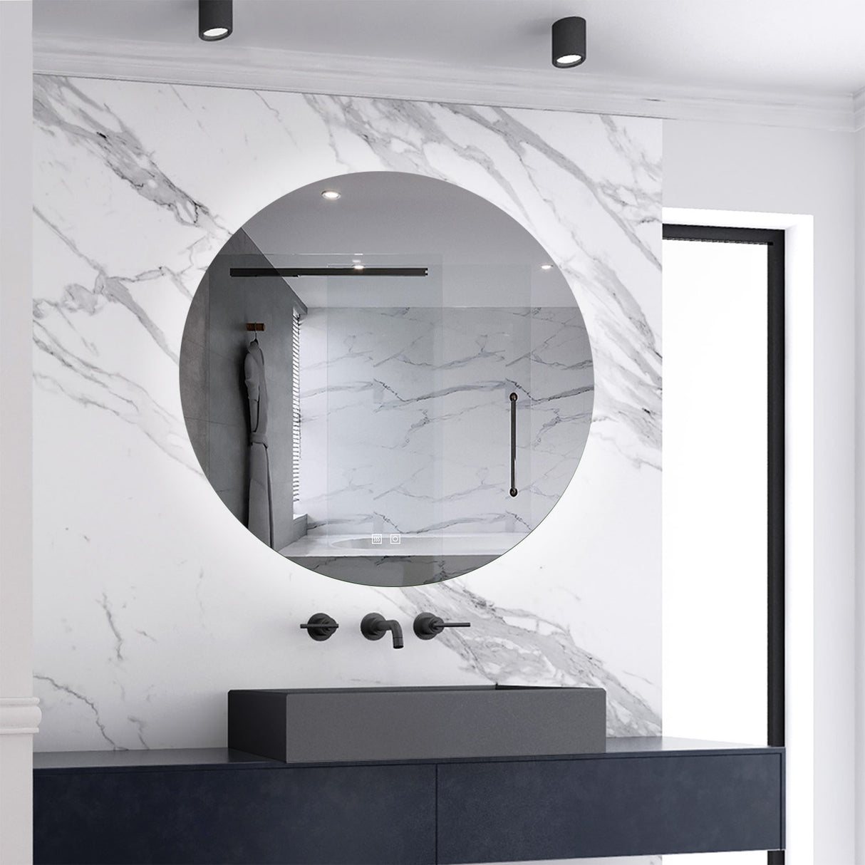 Modern Splash Led Round Mirror- BM-HD1905 