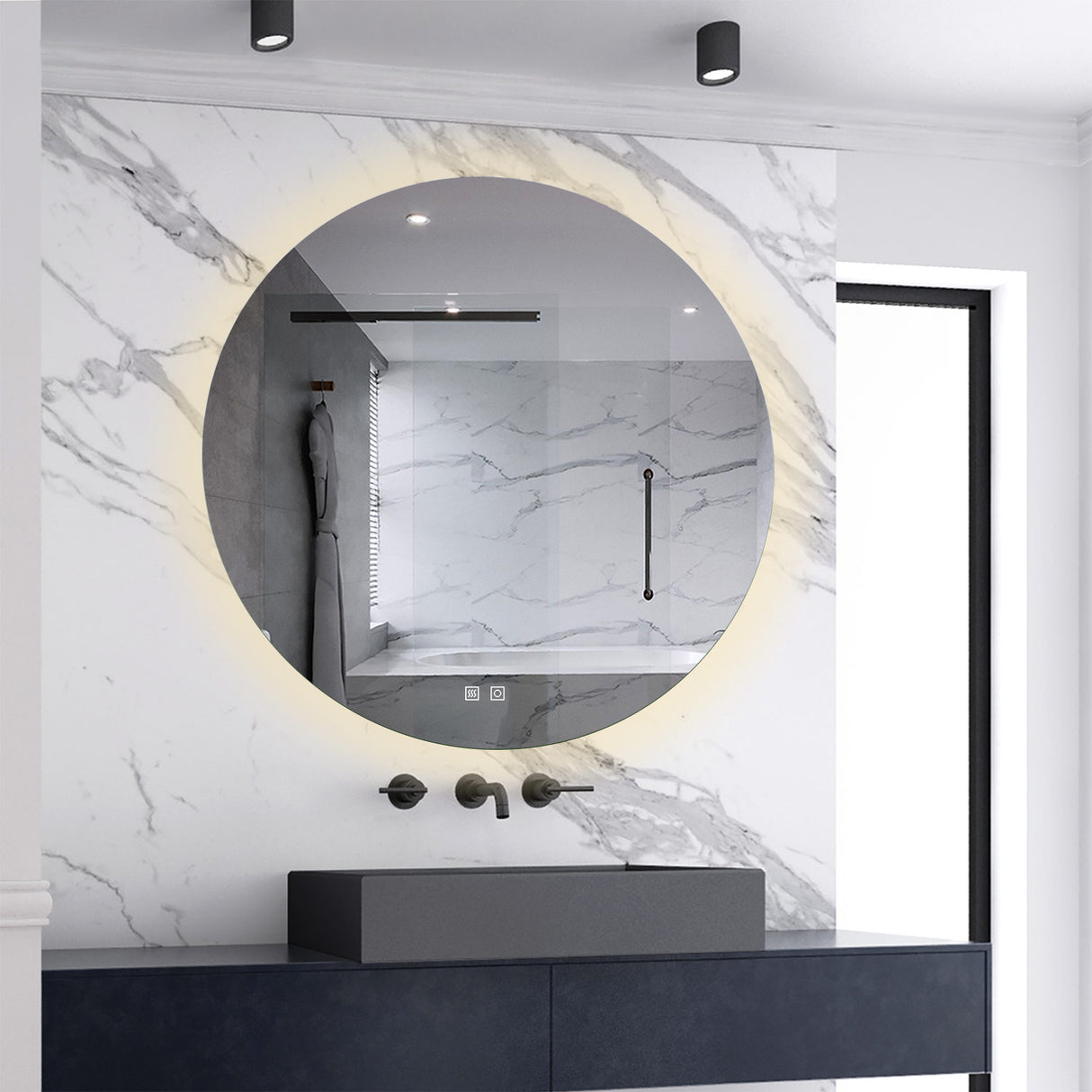 Modern Splash Led Round Mirror- BM-HD1907 
