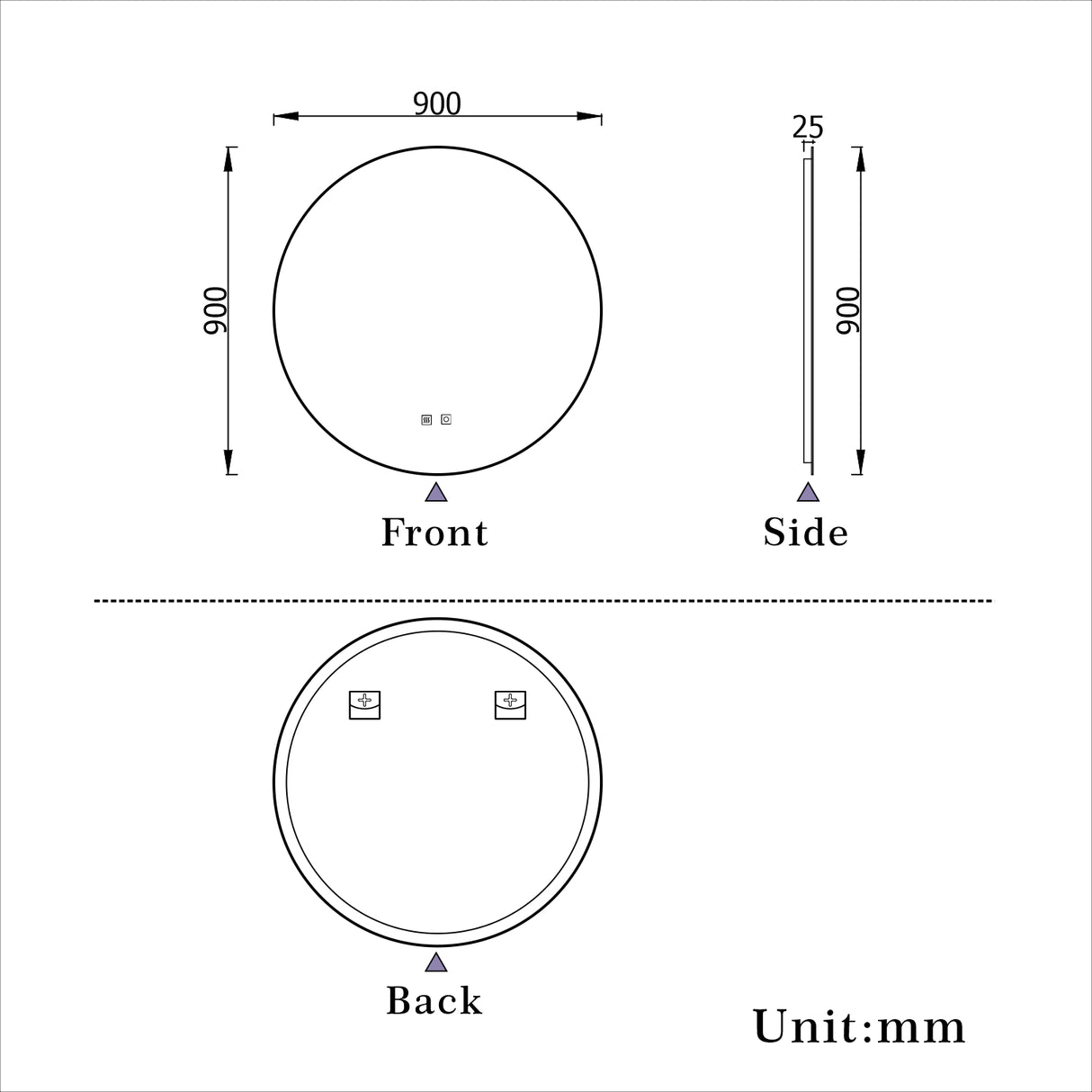Modern Splash Led Round Mirror- BM-HD1907 