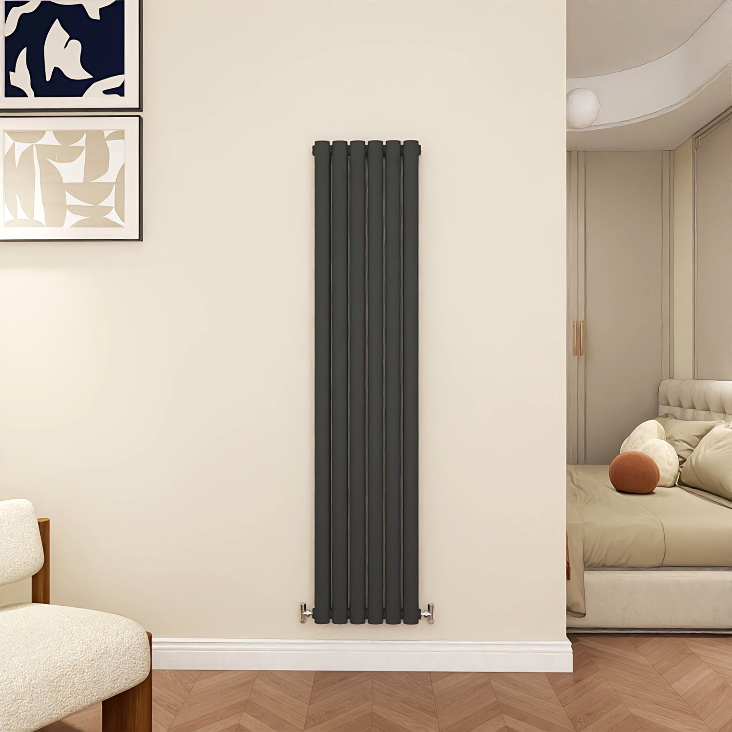 Anthrecite Radiator Column MDS Oval Column Anthracite Radiator Vertical 1600x354mm 2 Columns ...
