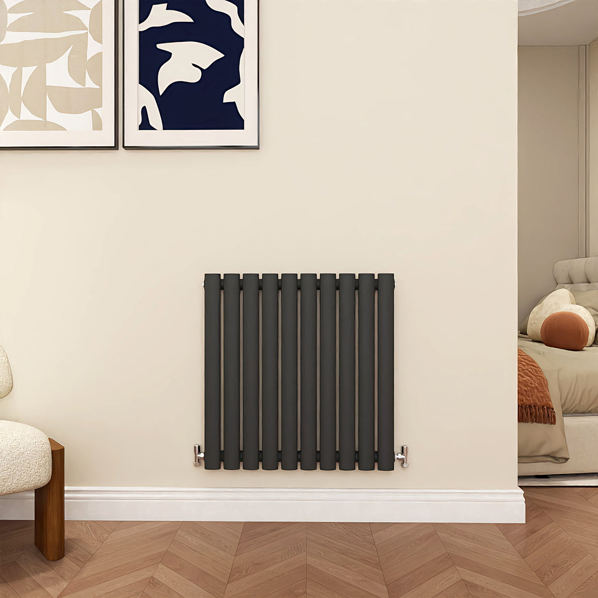 Modern Splash Oval Column Anthracite radiator-NZ6-10-1N
