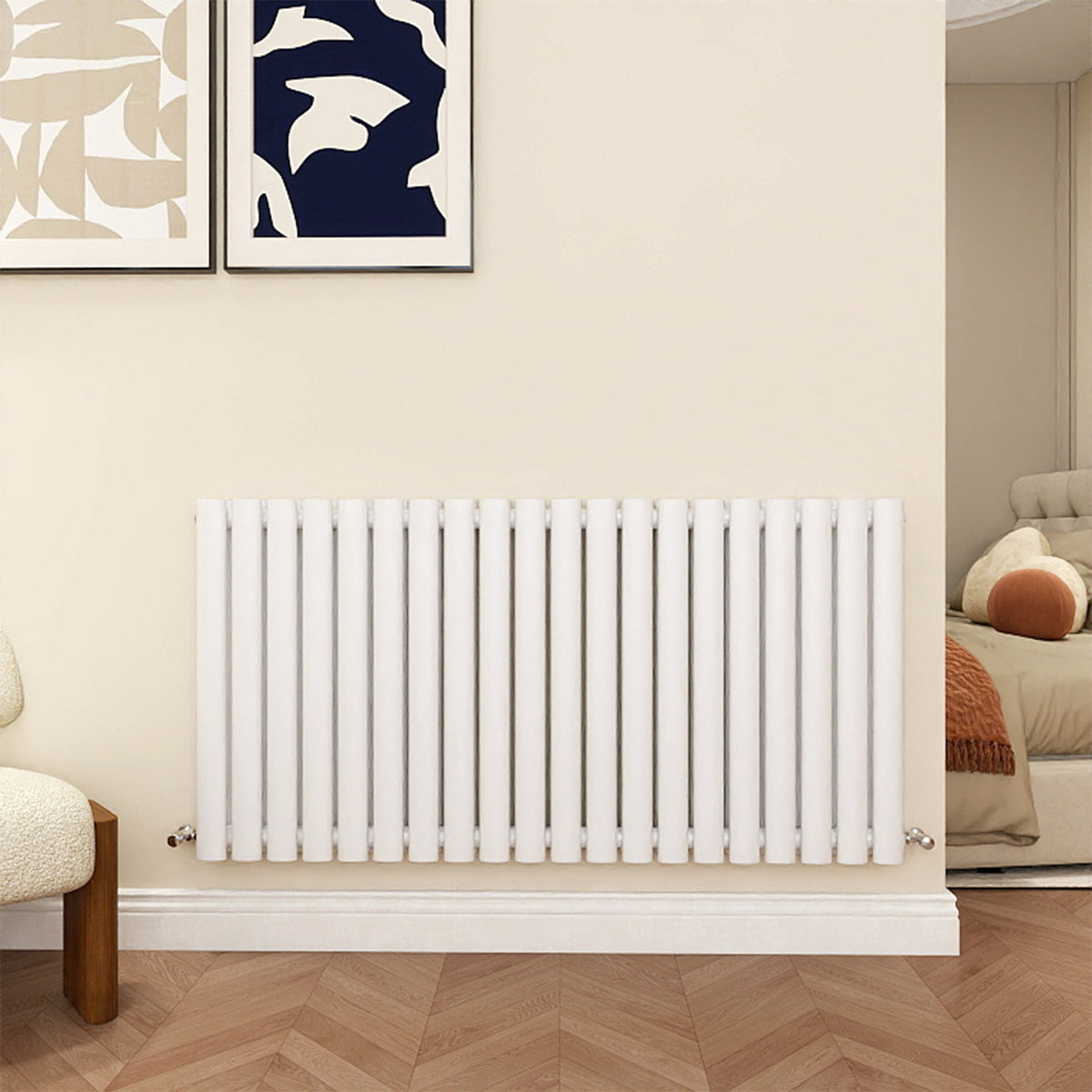MDS Oval Column White Radiator Horizontal 600x1180mm 2 Columns – Modern ...