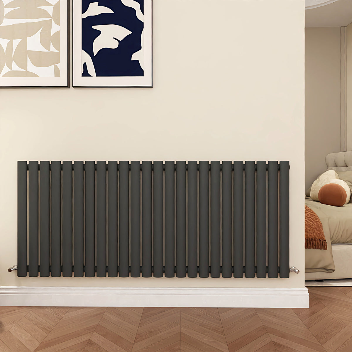 MDS Oval Column Anthracite Radiator Horizontal 600x1416mm 1 Column ...