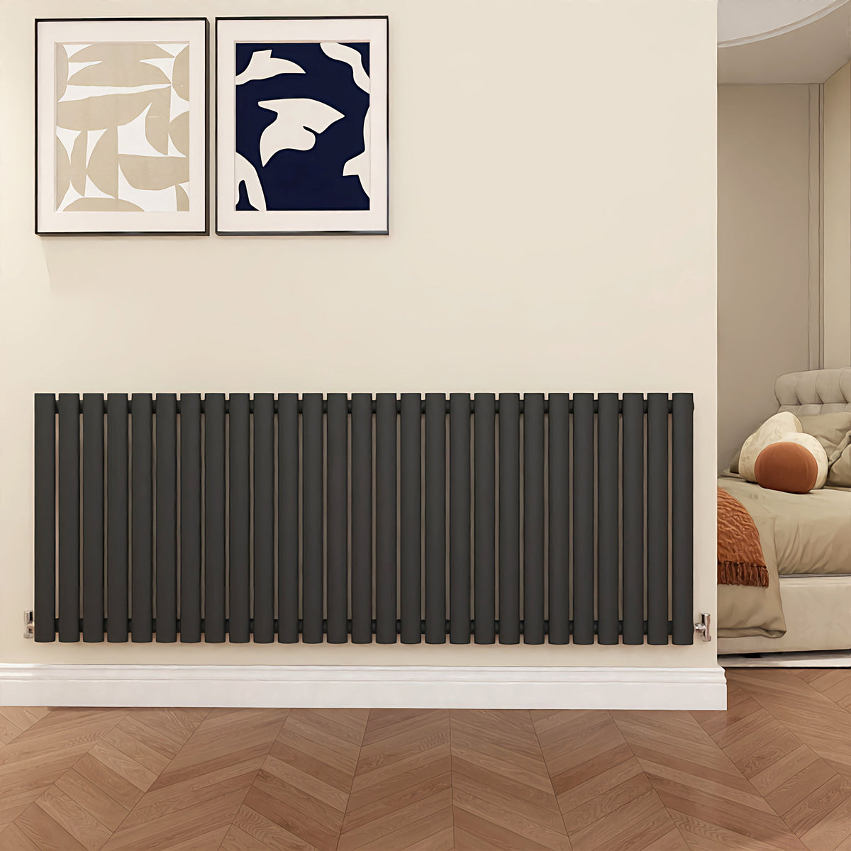 MDS Oval Column Anthracite Radiator Horizontal 600x1593mm 1 Column ...