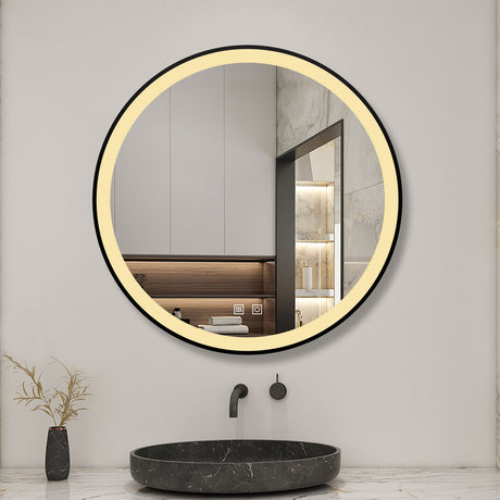 Modern Splash Led Round Mirror- BM-HDYK1704H 
