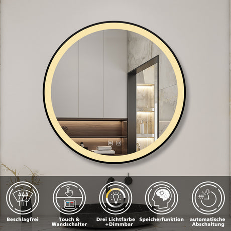 Modern Splash Led Round Mirror- BM-HDYK1704H 
