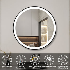 Modern Splash Led Round Mirror- BM-HDYK1704H 
