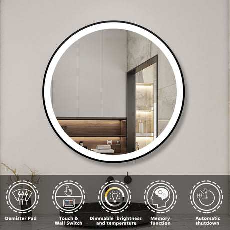 Modern Splash Led Round Mirror- BM-HDYK1704H 
