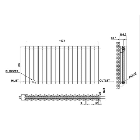 Modern Splash Oval Column Radiator Size NZ6-17-2