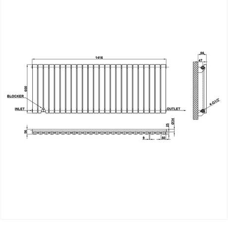 Modern Splash Oval Column Radiator Size NZ6-24-1
