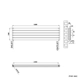 Modern Splash White Horizontal Flat Panel Radiator 340x1600mm Double