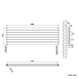 Modern Splash White Horizontal Flat Panel Radiator 476x1800mm Single