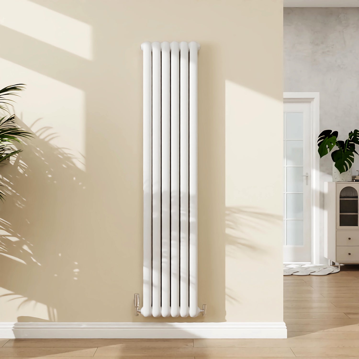 Modern Splash White Vertical Cast Iron Round Tube Radiator 1800x384mm