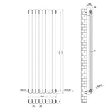 Modern Splash Anthracite Vertical Cast Iron Round Tube Radiator 1800x504mm Double