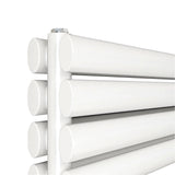 Modern Splash White Horizontal Oval Column Radiator 236x1600mm Double