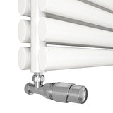 Modern Splash White Horizontal Oval Column Radiator 236x1600mm Double